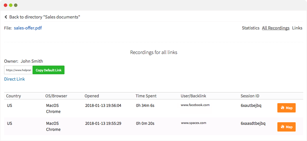 document recordings